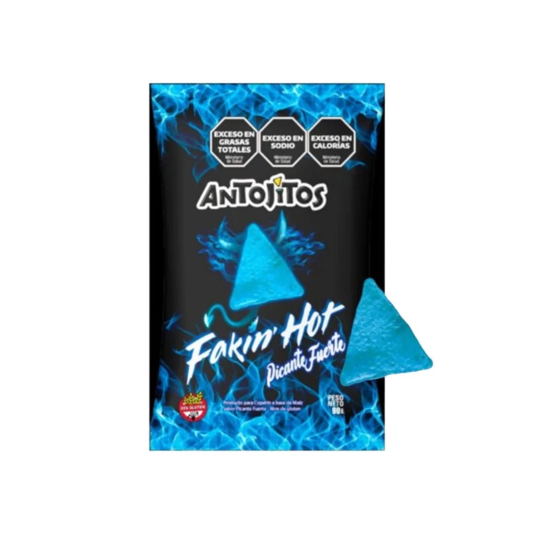 ANTOJITOS - Nachos Fakin Hot Azul Picante Fuerte x 70Grs.