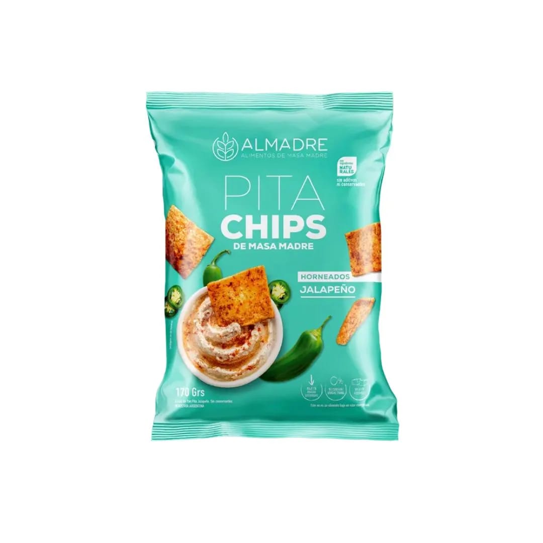 ALMADRE - PitaChips Masa Madre JALAPEÑO x 170gr