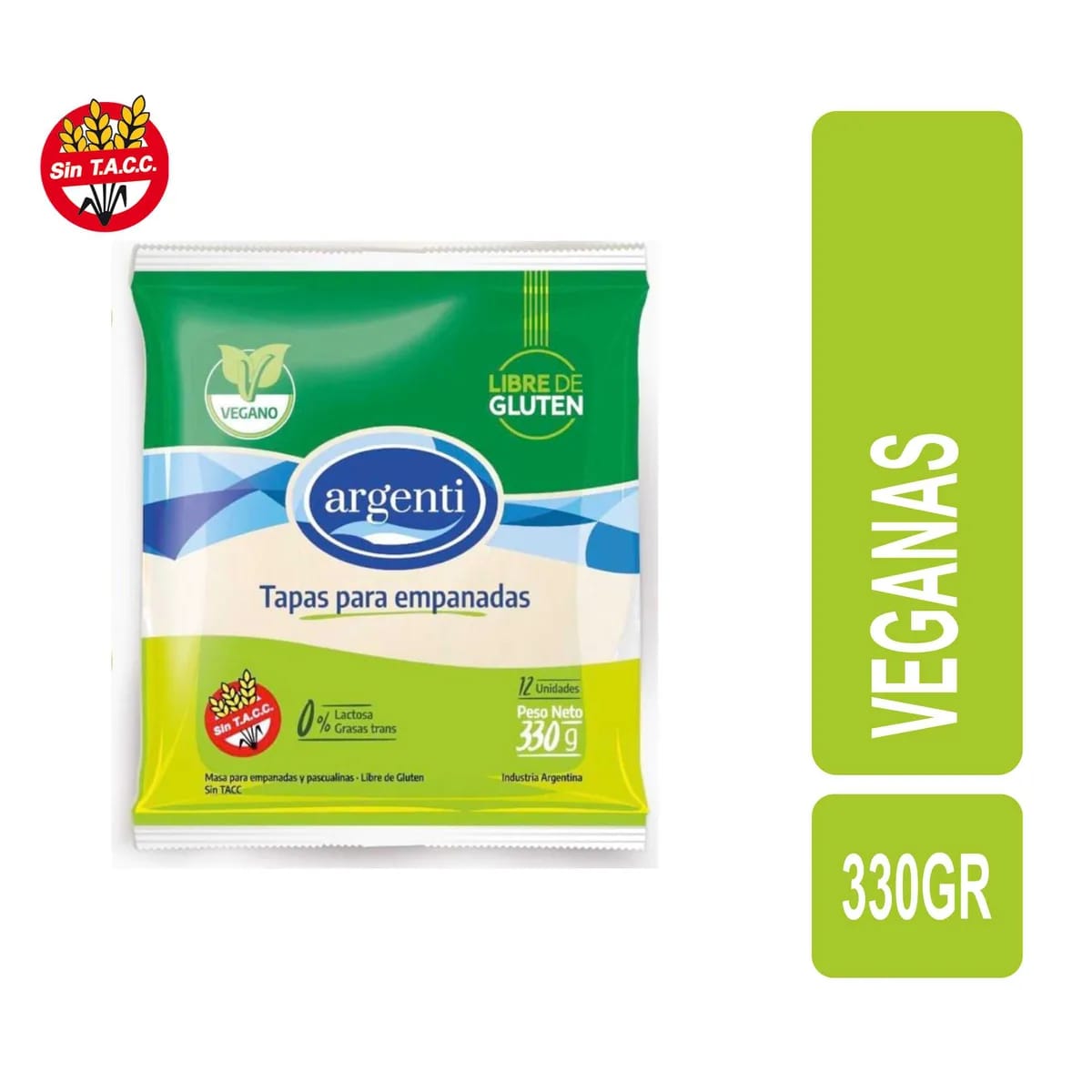ARGENTI - Tapas  empanadas SIN TACC  VEGANAS  330gr    