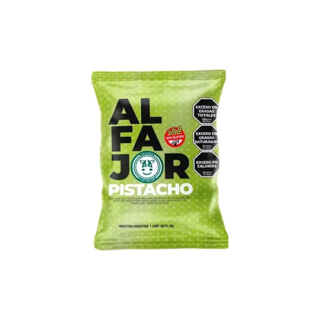 FELICES LAS VACAS - Alfajor de Pistacho 60gr caja x 12u