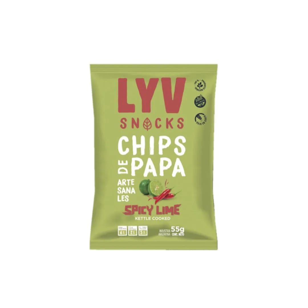 LYV - CHIPS PAPA SPICY LIME SIN TACC 55gr