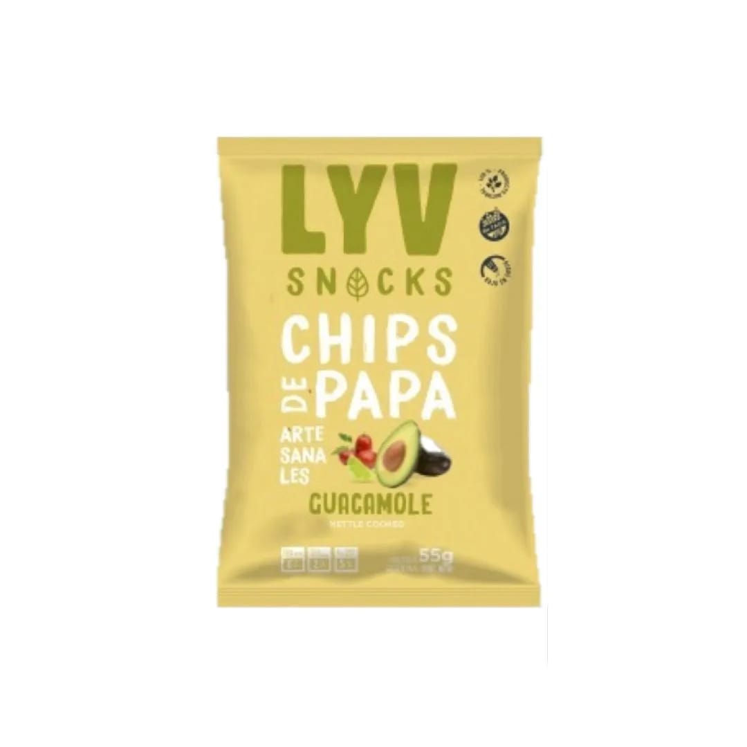 LYV - CHIPS PAPA GUACAMOLE SIN TACC 55gr