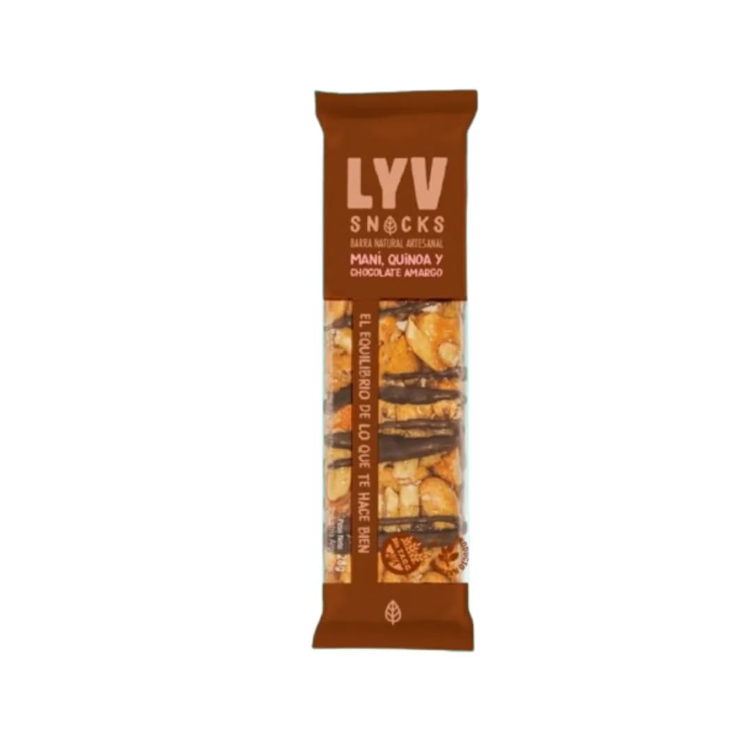 LYV - BARRA DE MANI, QUINOA Y CHOCO AMARGO 30gr x 18 un