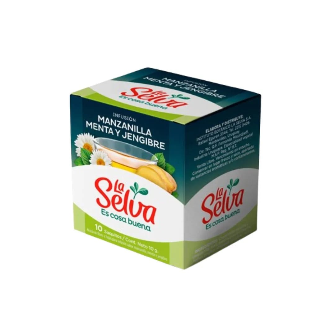 LA SELVA - Te MANZANILLA, MENTA, JENGIBRE x 10Saq.