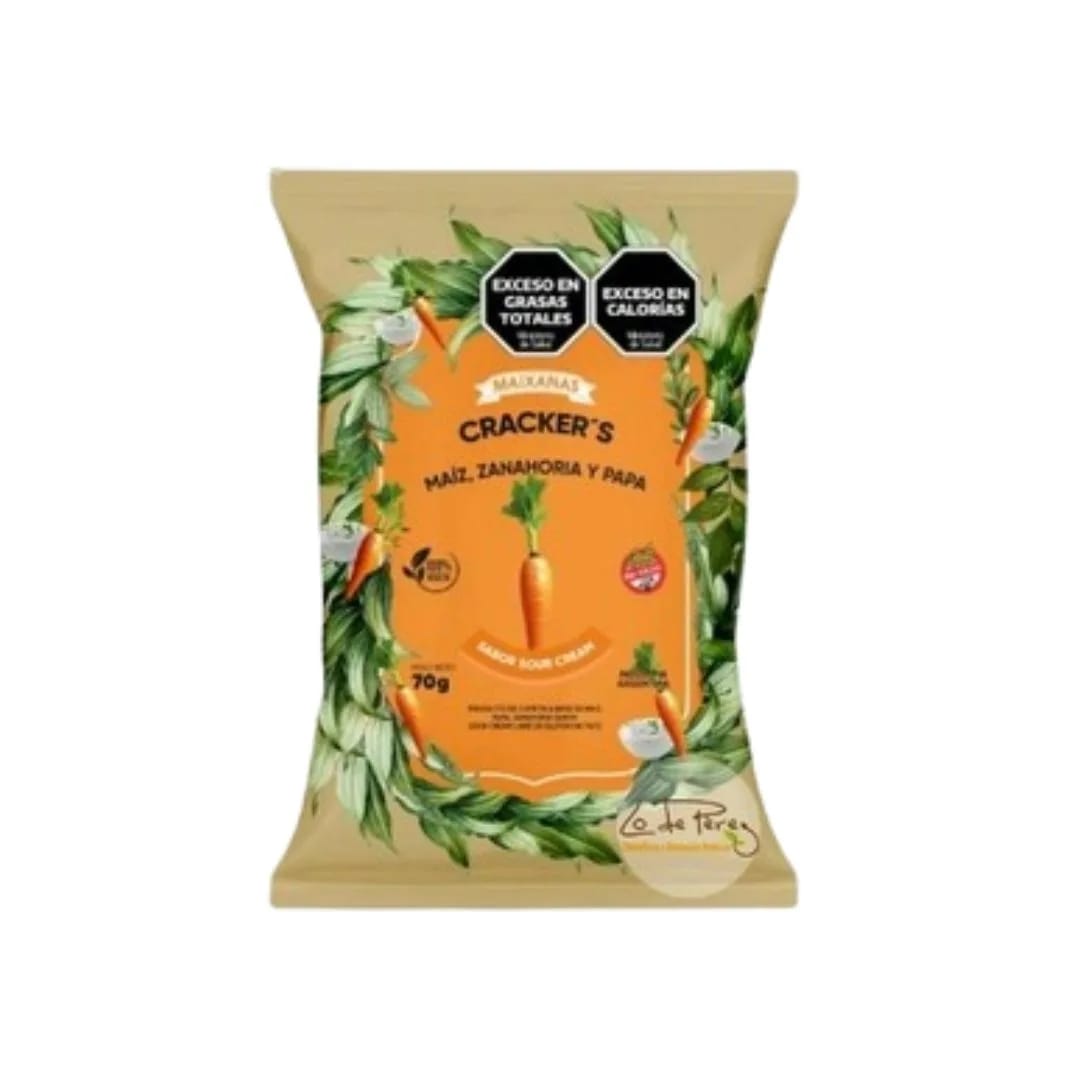 MAIXANAS - Crackers de Zanahoria sabor Sour Cream x 70Grs