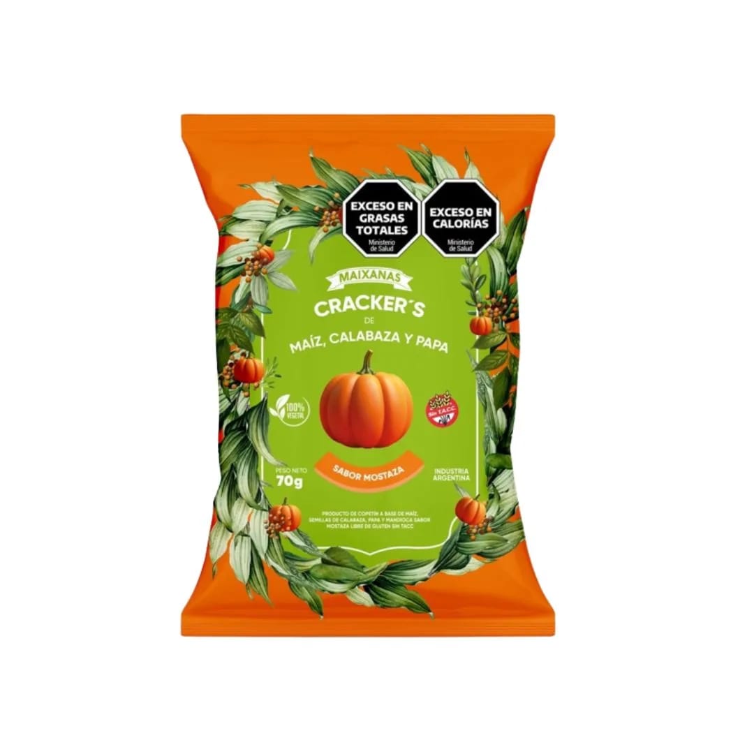 MAIXANAS - Crackers de Calabaza sabor mostaza x 70Grs.