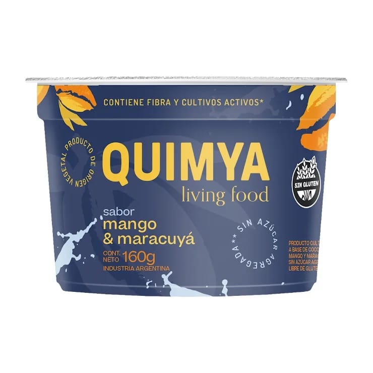 QUIMYA - Yogur Base Coco Mango Maracuya Sin Azucar 160 g 