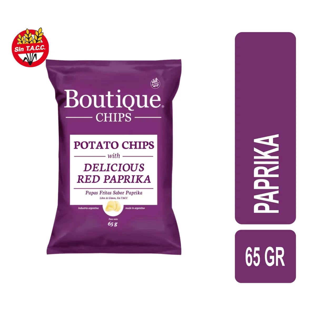 BOUTIQUE CHIPS-Papas con Paprika x 65 g SIN TACC