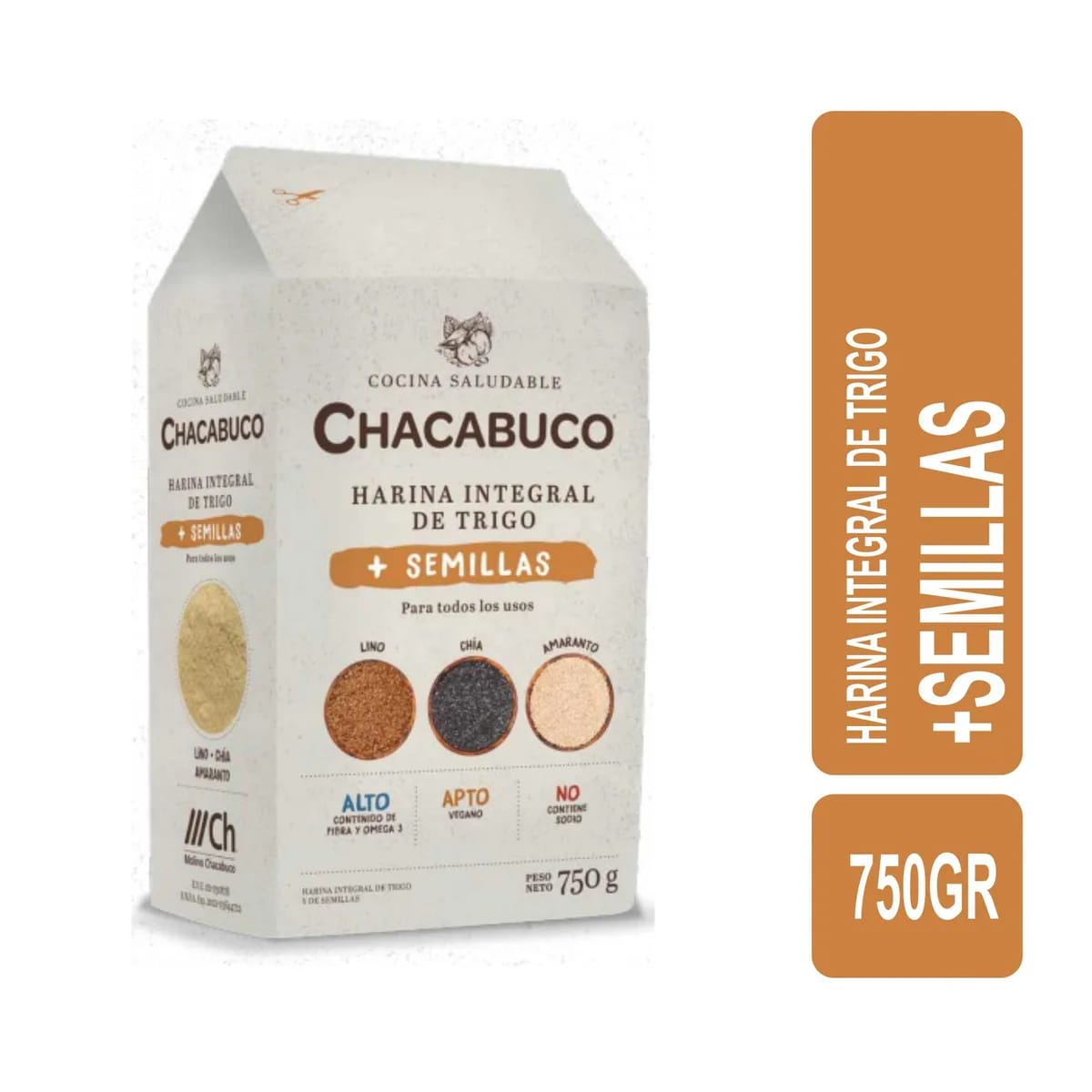 CHACABUCO - Harina Integral + Semillas x 750Grs.