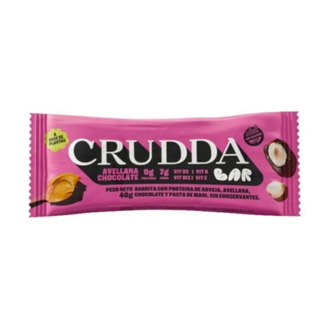 CRUDDA - Barritas Sabor Avellana y Chocolate 10 unid x 40Grs