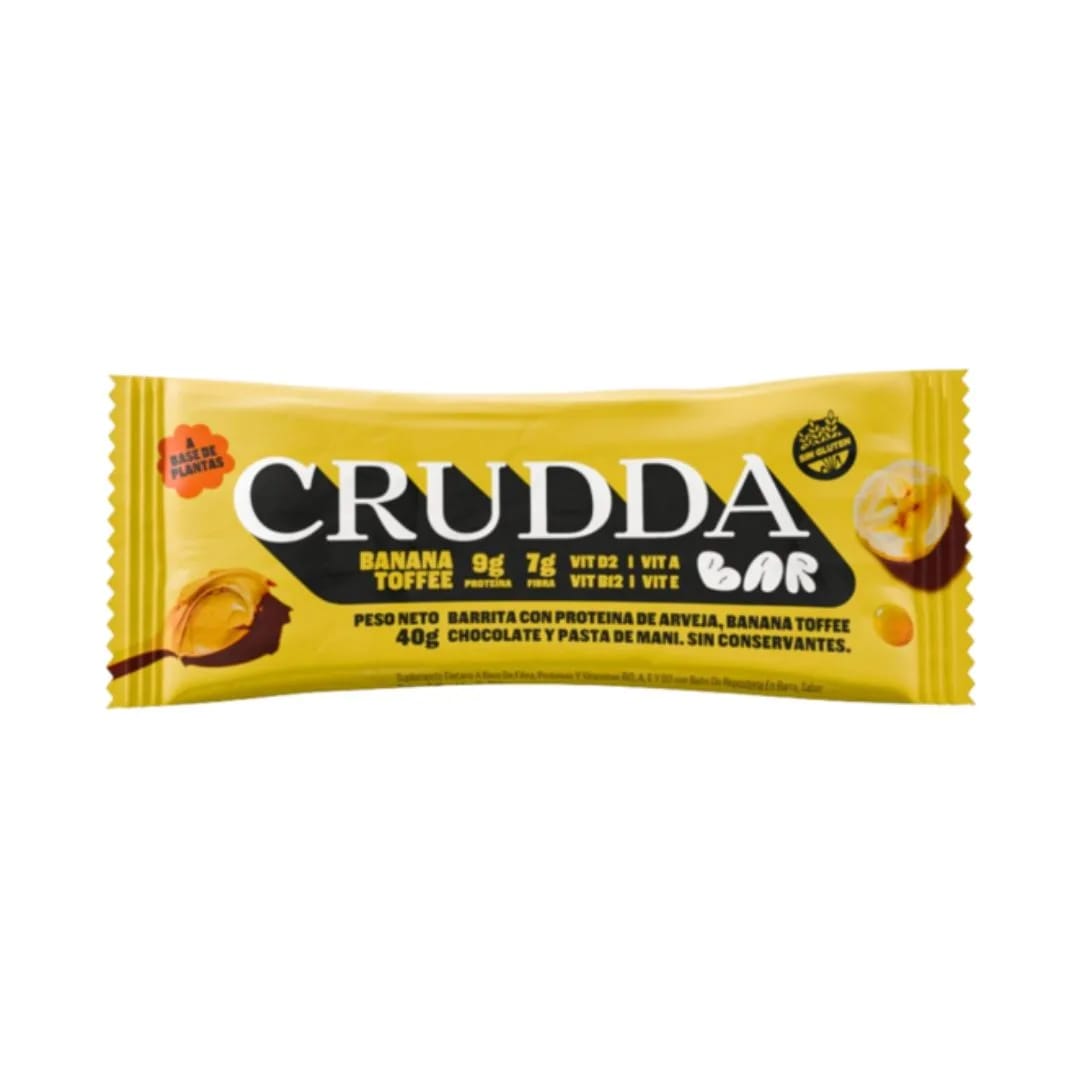 CRUDDA - Barritas Sabor Banana Toffee 10 unid x 40Grs.