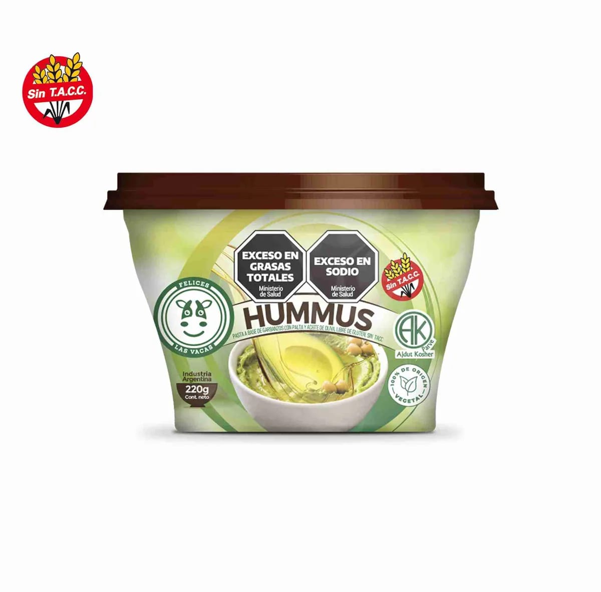 FELICES LAS VACAS - Hummus con Palta y Oliva 220gr