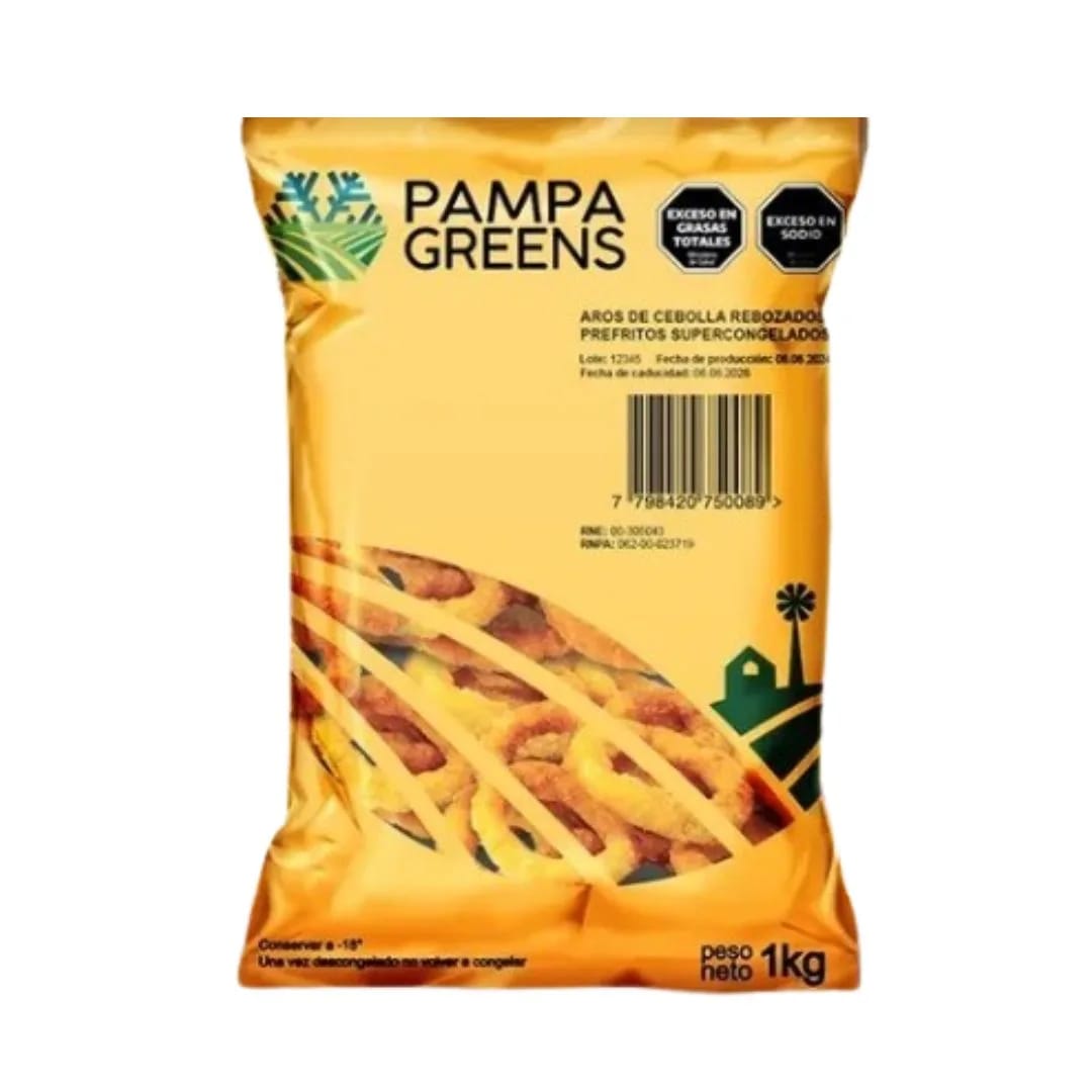 GREENS - Aros de Cebolla Reboz Prefritos x 1Kg.