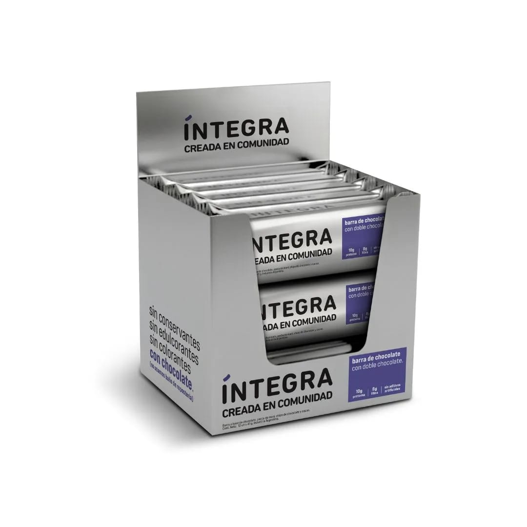 INTEGRA - BARRA Chocolate con DOBLE CHOCOLATE 41gr x 12u