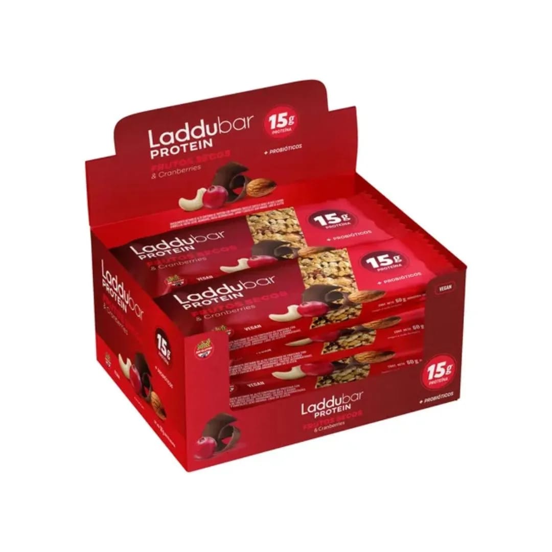 LADDU BAR - Barra PROTEIN Frut Sec CRANBERRIES 60g x 10u.
