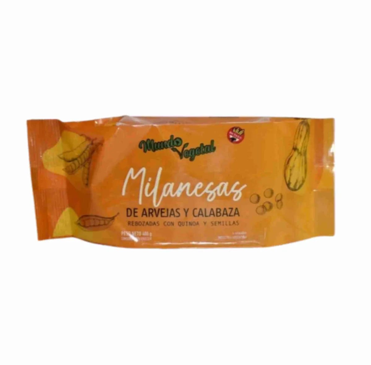 MUNDO VEGETAL - Milanesas ARVEJA sab CALABAZA x 4u 400g