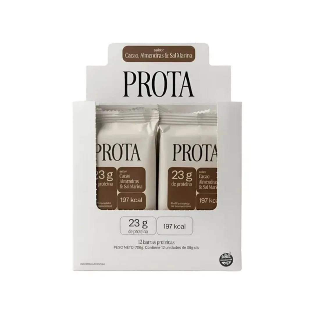 PROTA - Barritas Proteicas CACAO, ALMENDRAS y SAL 12unid.