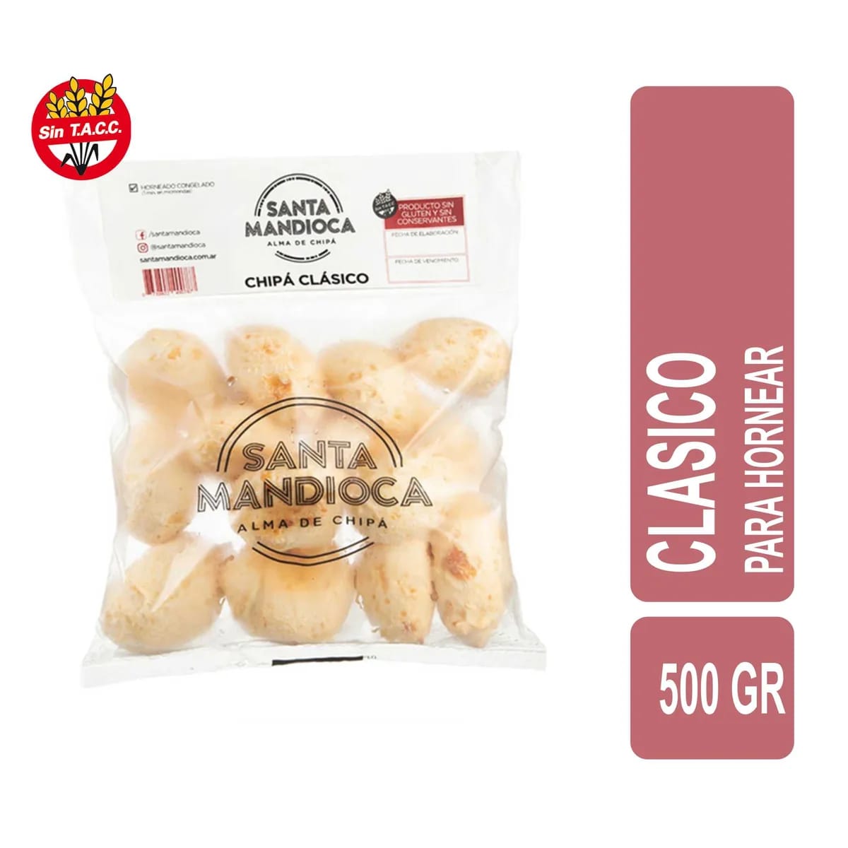SANTA MANDIOCA - Chipá Clásico para hornear congelado 500gr