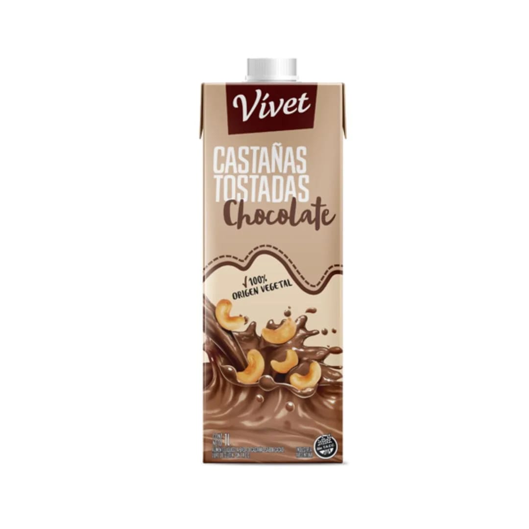 VIVET - Leche de Castañas Tostadas de Chocolate 1lt.