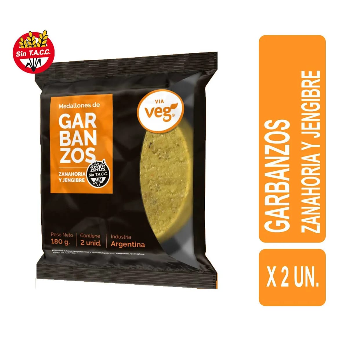 VIA VEG-Medallones de Garbanzos y Jengibre sin TACC x 2U