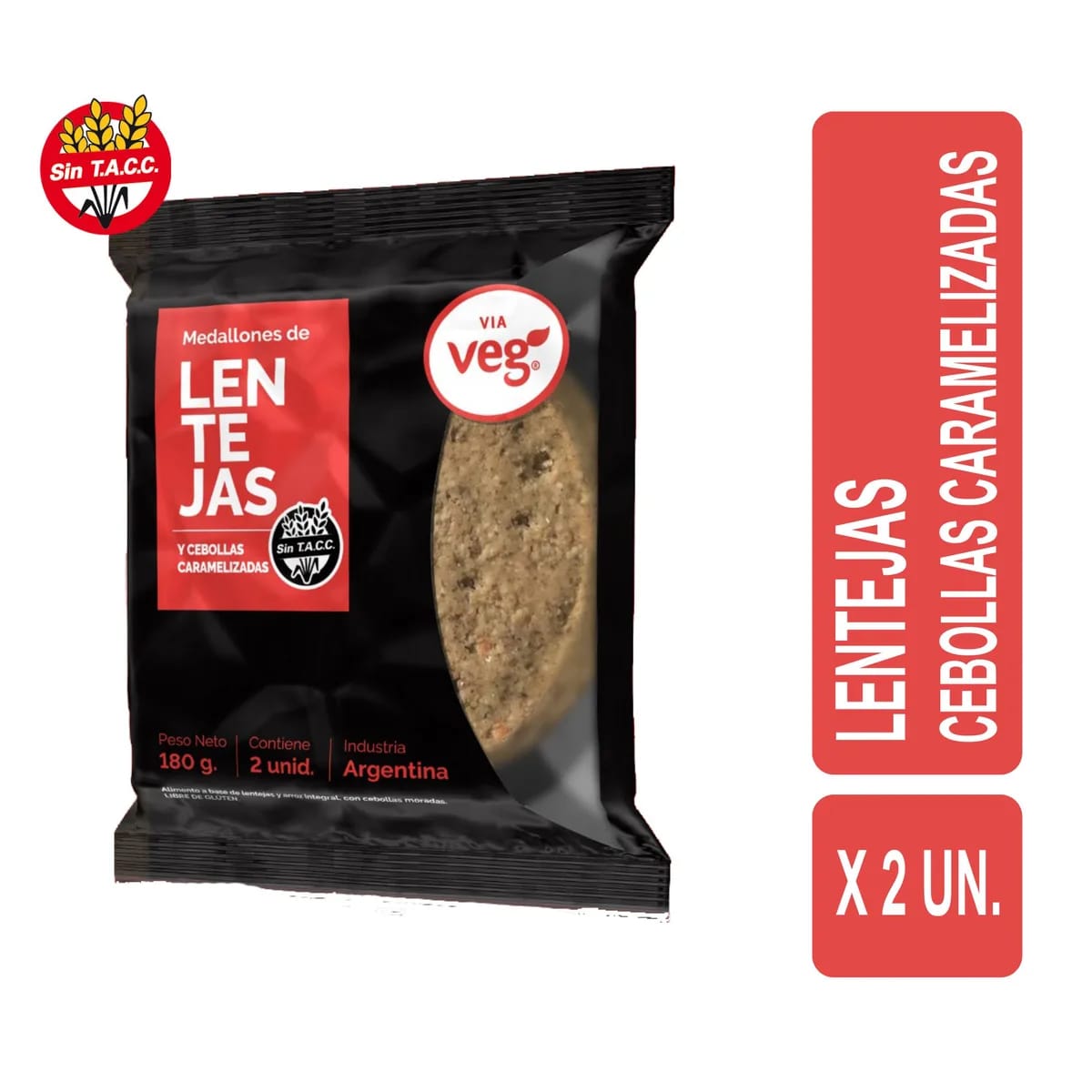 VIA VEG-Medallones de Lentejas y Cebollas sin TACC x 2U