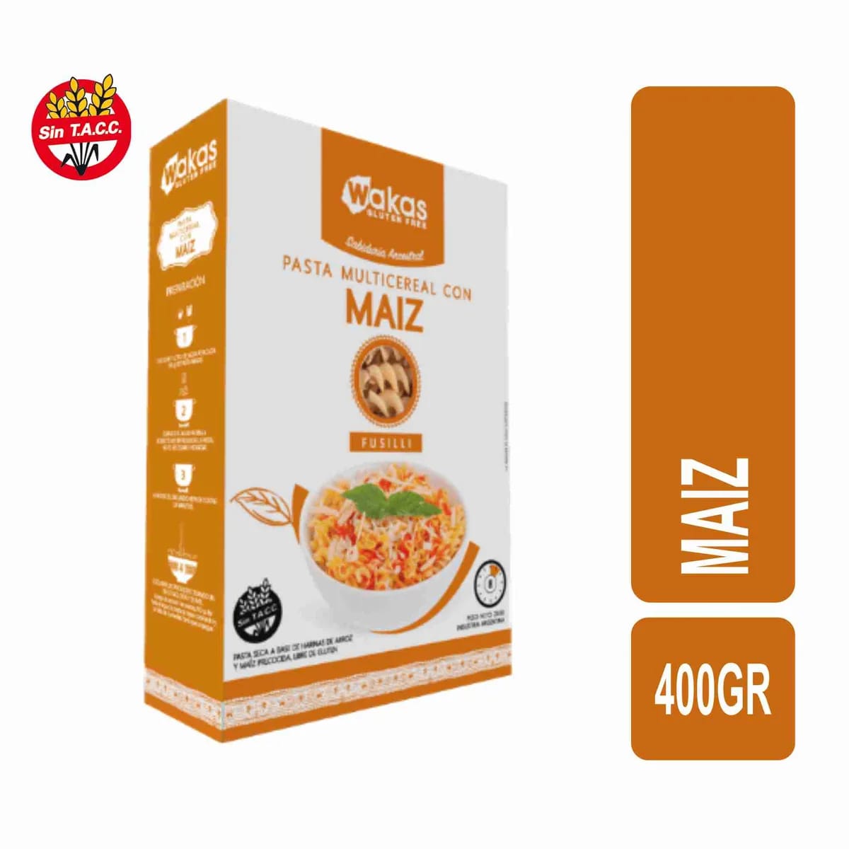 WAKAS - Fusilli Multicereal con MAIZ 400gr